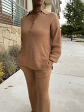 Load image into Gallery viewer, Collared Button Up Sweater Set- Camel - So Underdressed
