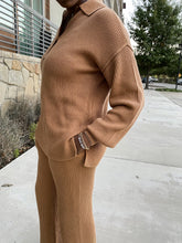 Load image into Gallery viewer, Collared Button Up Sweater Set- Camel - So Underdressed
