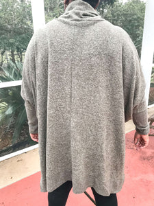 Cowl Turtle Neck Sweater (Plus)- Dark Olive - So Underdressed