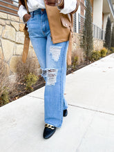 Load image into Gallery viewer, Distressed Wide Leg Jeans - So Underdressed
