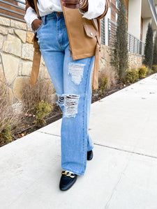 Distressed Wide Leg Jeans - So Underdressed