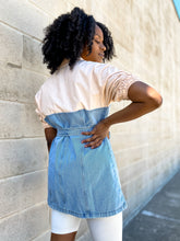 Load image into Gallery viewer, Denim Contrast Waist Tie Tunic
