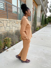 Load image into Gallery viewer, Collared Button Up Sweater Set- Camel- FINAL SALE
