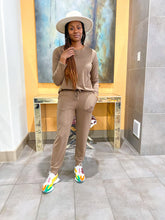 Load image into Gallery viewer, Long Sleeve Top &amp; Jogger Set- Mocha - So Underdressed
