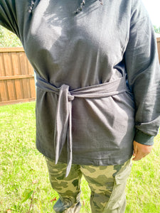 Mock Neck Cut Out Sweatshirt-PLUS - So Underdressed