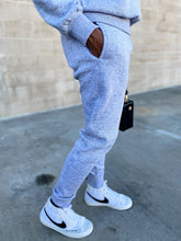 Load image into Gallery viewer, Polo Sweatshirt and Slim Fit Joggers- Heather Gray - So Underdressed
