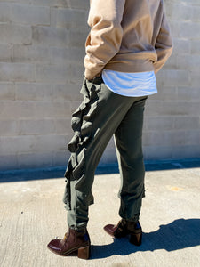 Side Ruffle Joggers (Available in Plus) - So Underdressed