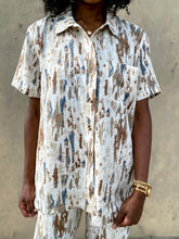 Load image into Gallery viewer, Stripe Dye Print Oversized Shirt - So Underdressed
