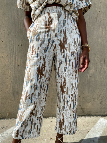 Stripe Dye Print Straight Pants - So Underdressed