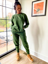 Load image into Gallery viewer, The Pocket Crew Neck Sweat Set-Army Green - So Underdressed
