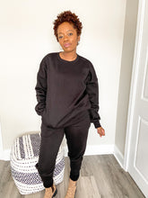 Load image into Gallery viewer, The Pocket Crew Neck Sweat Set-Black - So Underdressed
