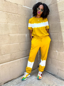 Tie Dye French Terry Set- Mustard - So Underdressed
